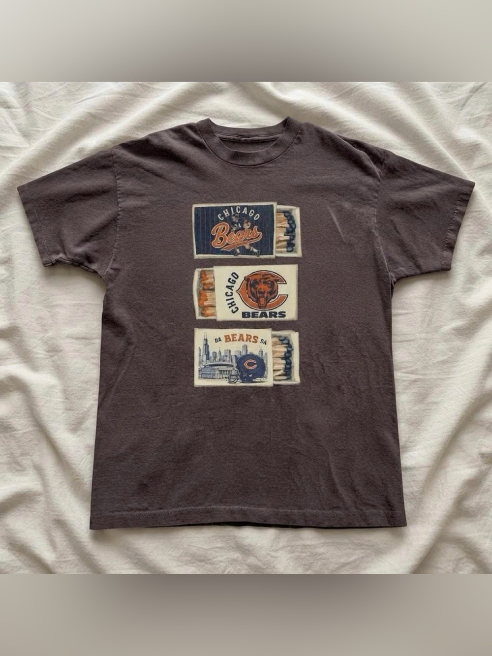 Vintage Chicago Bears Football Graphic Short Sleeve Tee - Brown